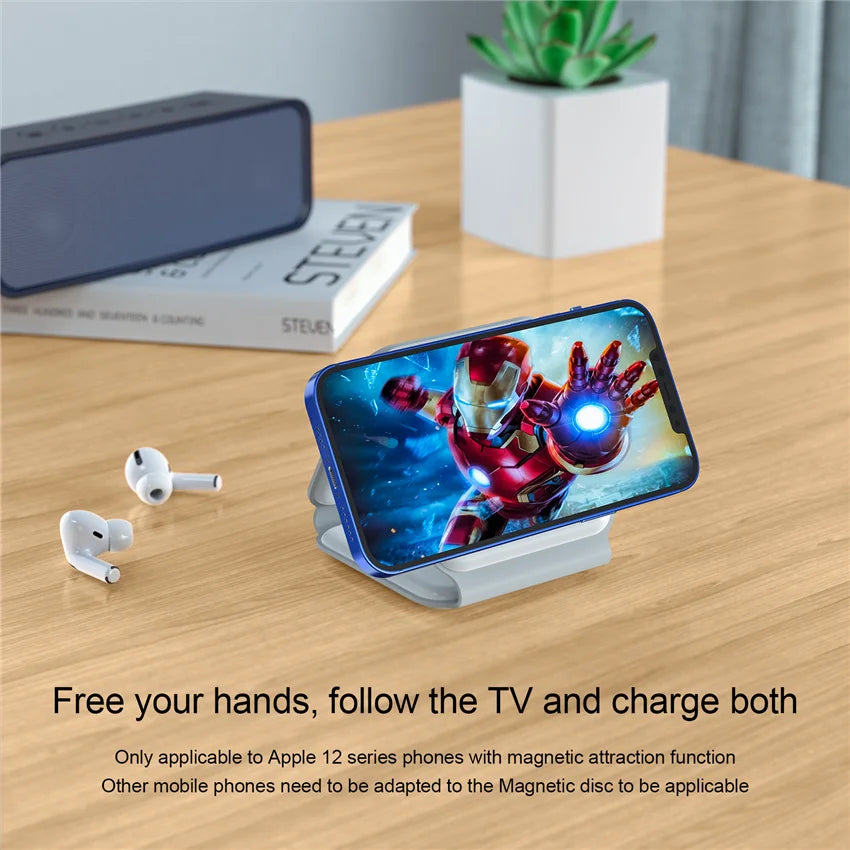 100W 3 in 1 Magnetic Wireless Charger Pad Stand for iPhone , Airpods  ,Watch