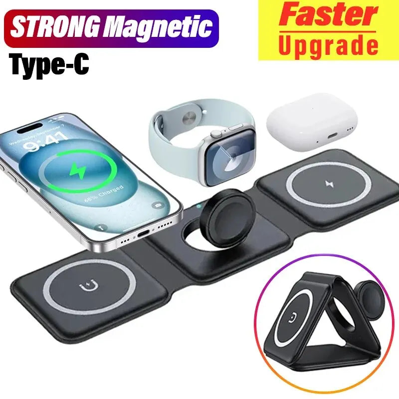 3 in 1 Magnetic Wireless Charger Stand for iPhone , Apple Watch , AirPods