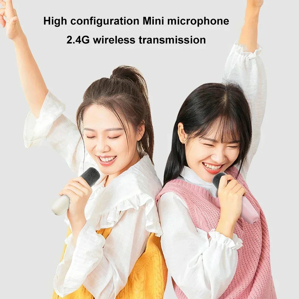 Bluetooth K12 Karaoke Machine Portable  5.3 PA Speaker System with 1-2 Wireless Microphones Home Family Singing Children's Gifts