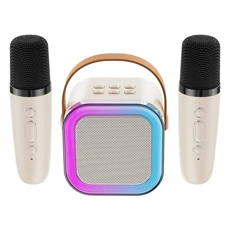 Bluetooth K12 Karaoke Machine Portable  5.3 PA Speaker System with 1-2 Wireless Microphones Home Family Singing Children's Gifts