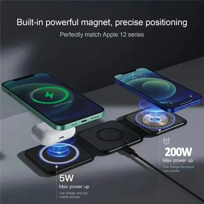 3 in 1 Magnetic Wireless Charger Stand for iPhone , Apple Watch , AirPods