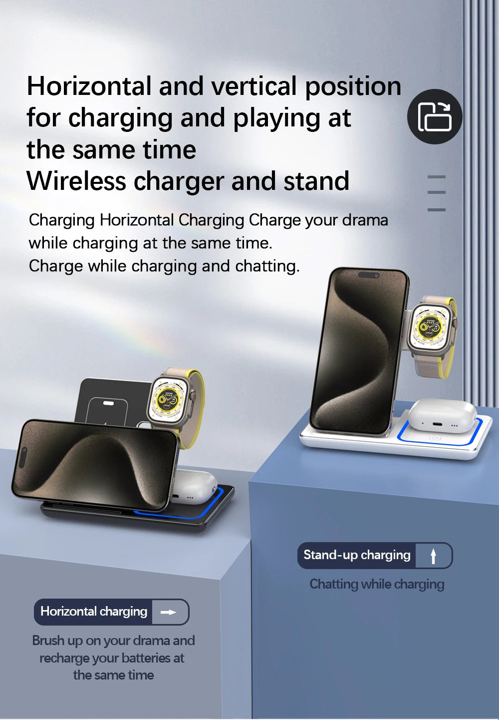 Wireless Charger Stand 3 in 1