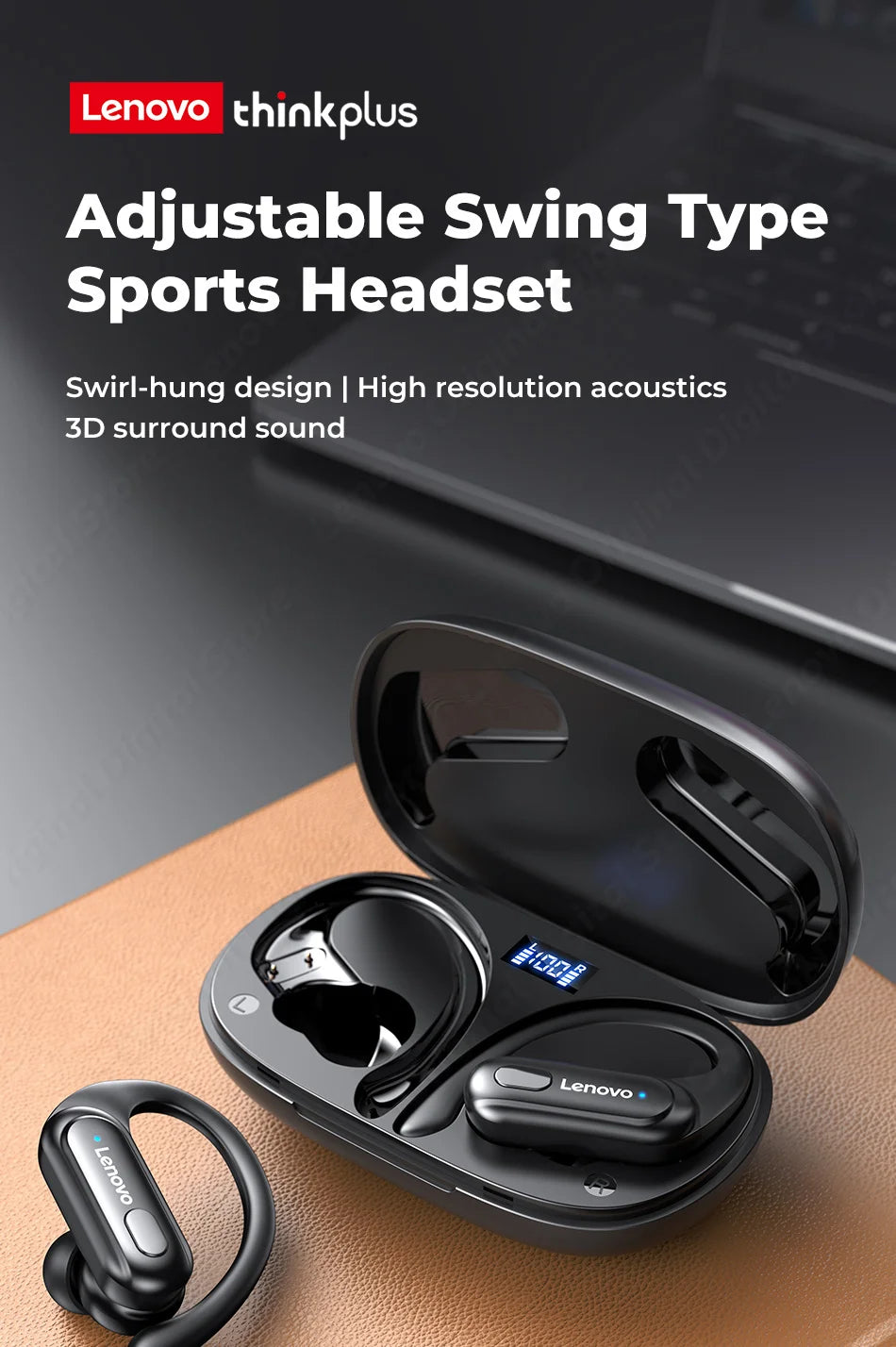 Lenovo XT60 TWS Bluetooth 5.3 Earphones with Mic Wireless Headphones Button Control Noise Reduction Sport Waterproof Headsets